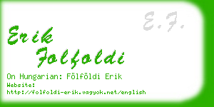 erik folfoldi business card